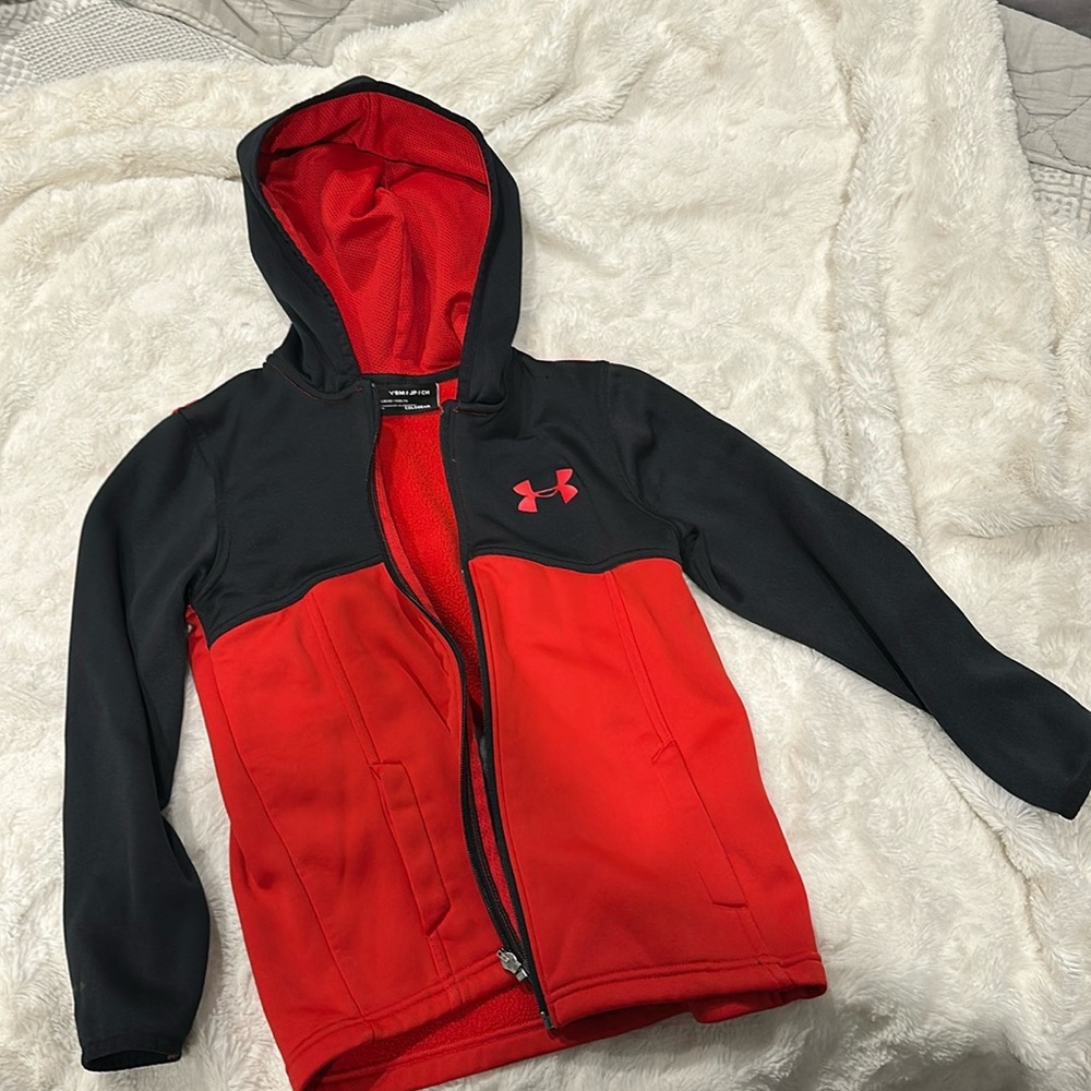 Under Armour Zip Up cold Gear Sweatshirt Boys Youth Small
